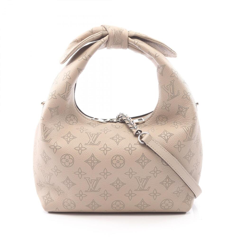 Louis Vuitton Mahina Galet Top Handle Bag Leather Bag Beige White